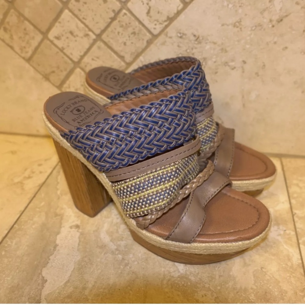 Luck Brand Wood Platform Block Heel Shoes